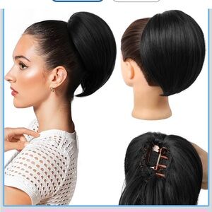 Ponytail Extension, 8" Short Mini Claw Clip Pony Tail Hair Extension